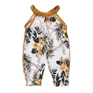Mustard Floral Pant Baby Romper