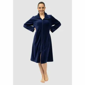 Niki Velour Zip Up Classic Cotton Robe