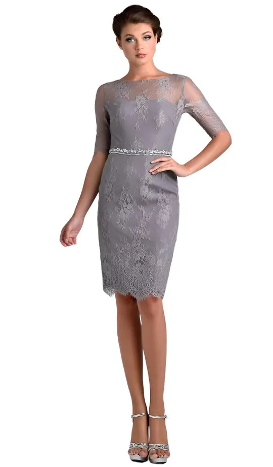Nina Canacci M214 Short Lace Sheer Long Sleeve Formal Cocktail Dress Jacket
