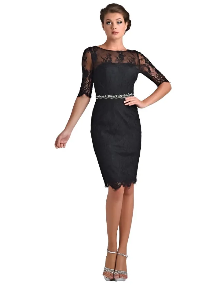 Nina Canacci M214 Short Lace Sheer Long Sleeve Formal Cocktail Dress Jacket
