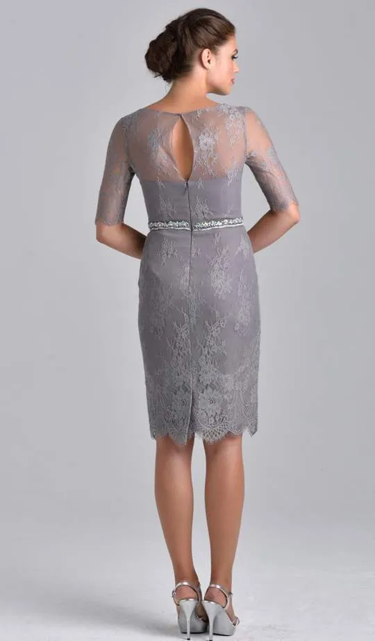 Nina Canacci M214 Short Lace Sheer Long Sleeve Formal Cocktail Dress Jacket