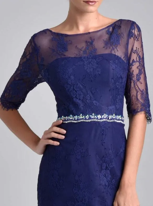 Nina Canacci M214 Short Lace Sheer Long Sleeve Formal Cocktail Dress Jacket