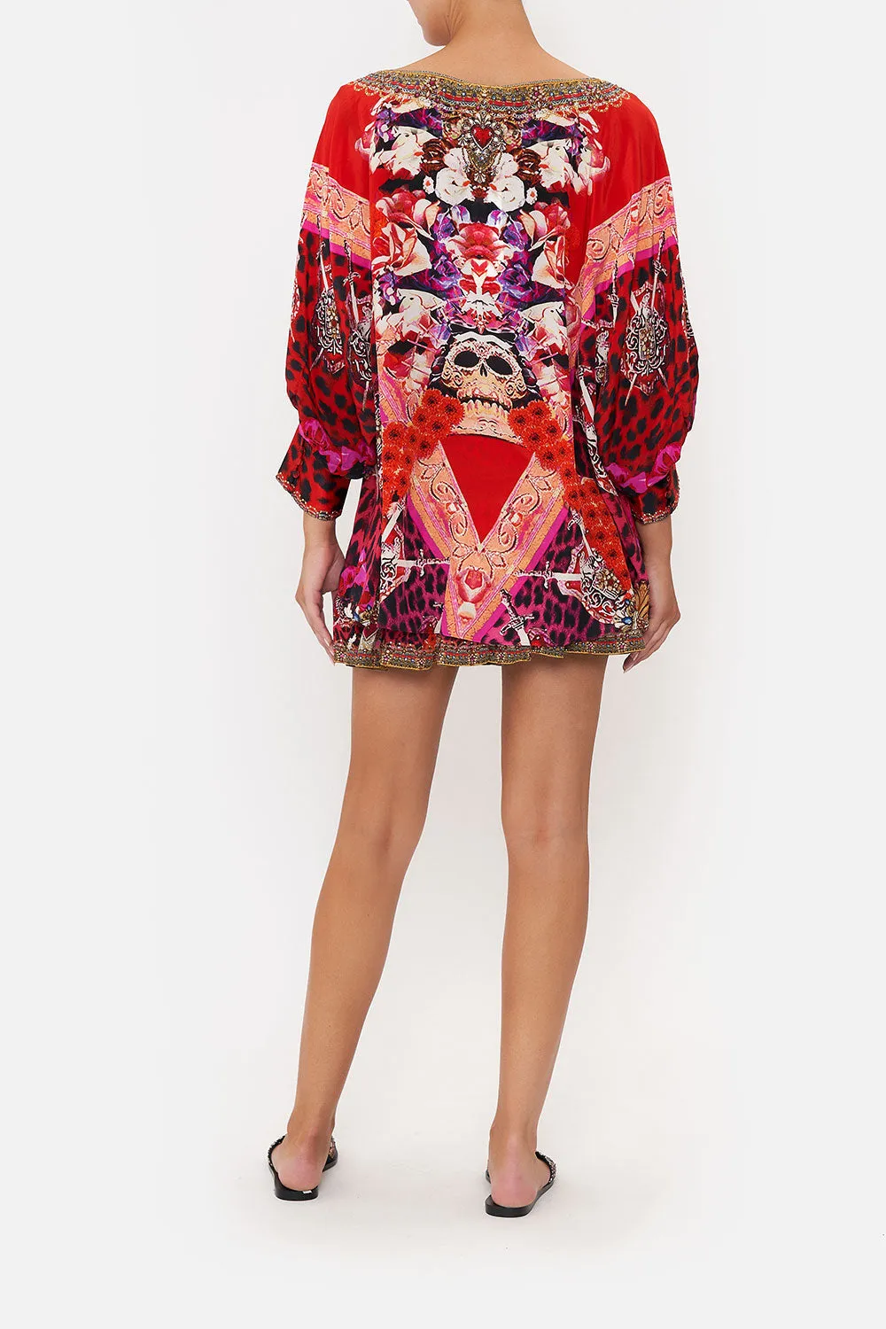 RAGLAN SLEEVE BUTTON UP TOP ARTESANIA MANIA