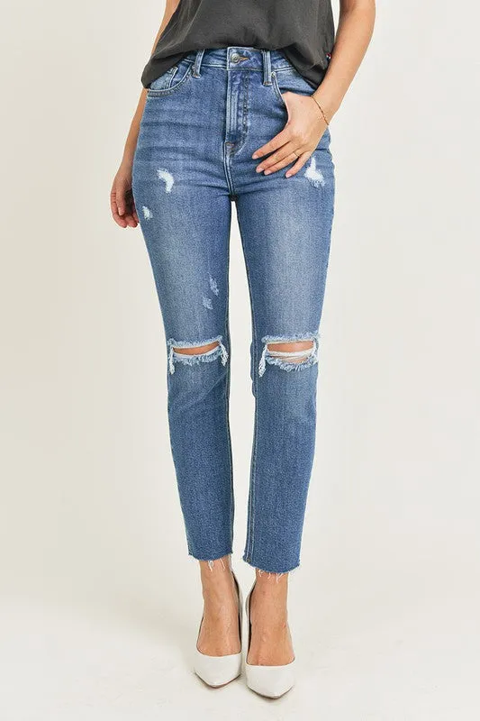 Risen McKenzie High Rise Distressed Relax Fit Skinny Jeans *FINAL SALE*