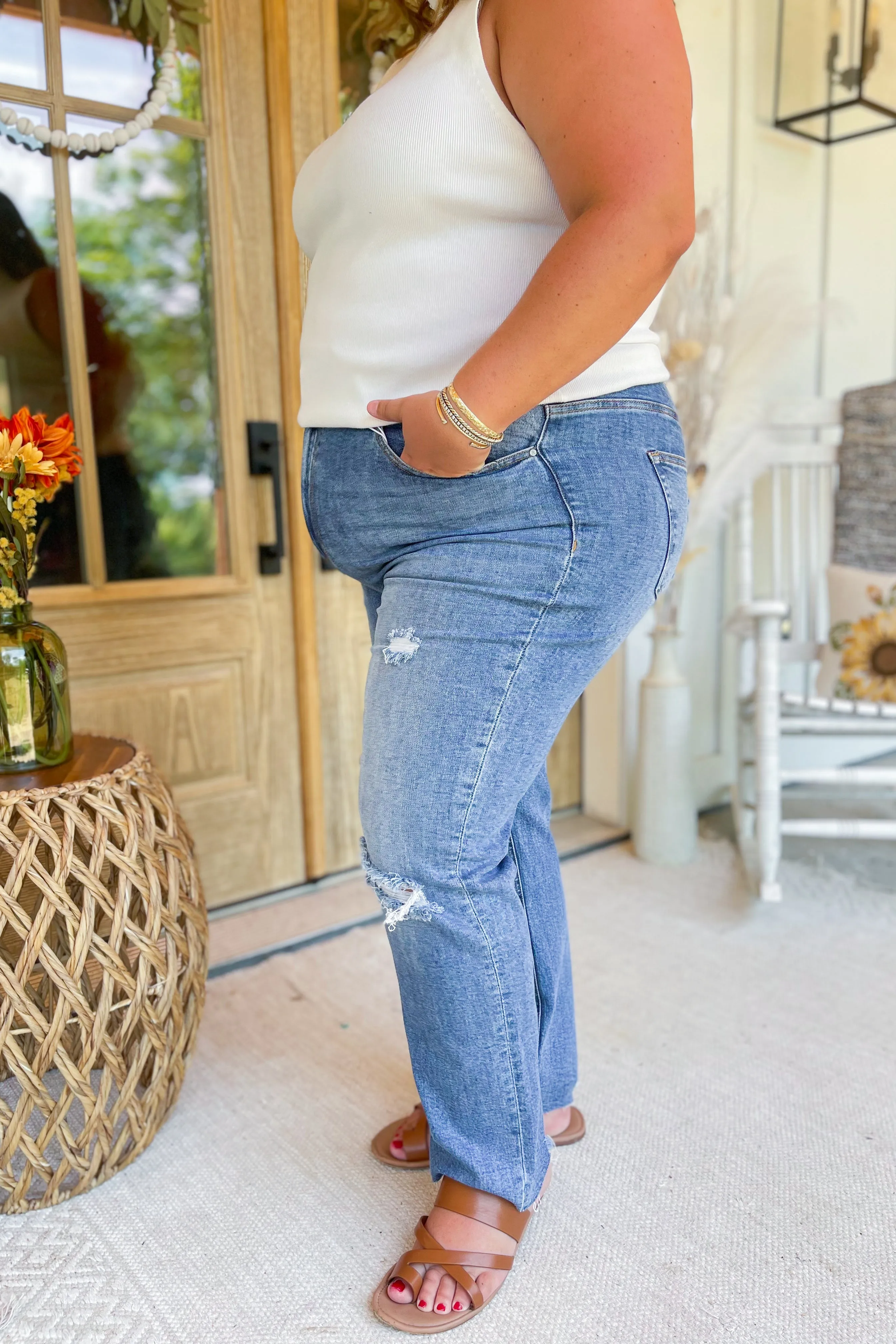 Risen McKenzie High Rise Distressed Relax Fit Skinny Jeans *FINAL SALE*