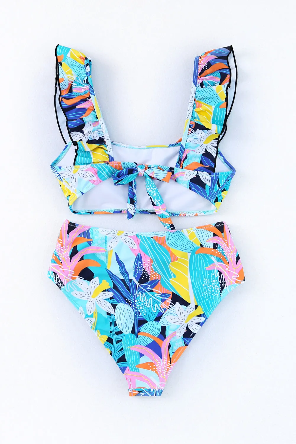 Ruffled Tie High Waist Swimsuit
