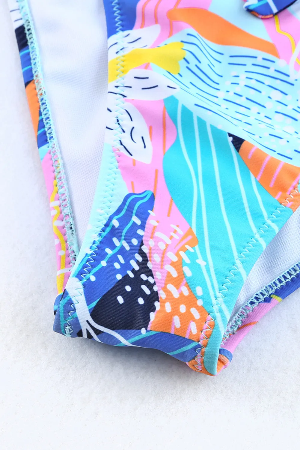 Ruffled Tie High Waist Swimsuit