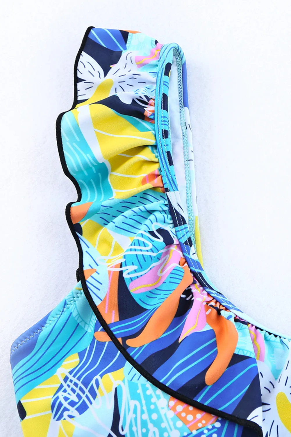 Ruffled Tie High Waist Swimsuit