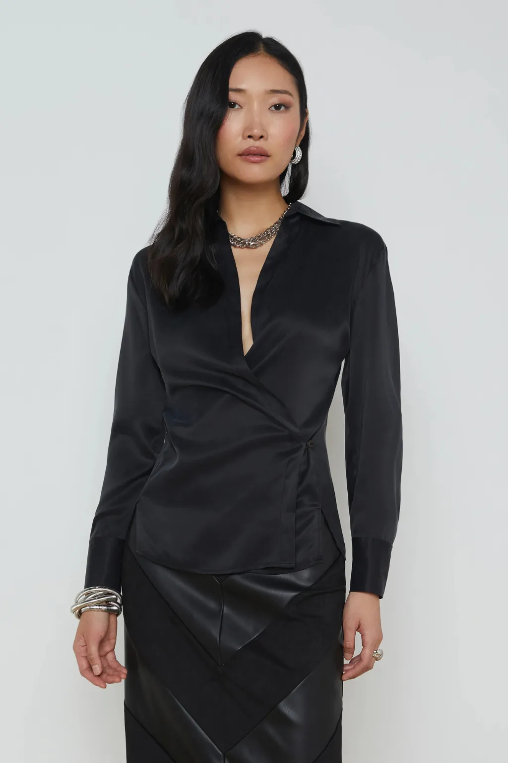 Sora Silk Wrap Blouse