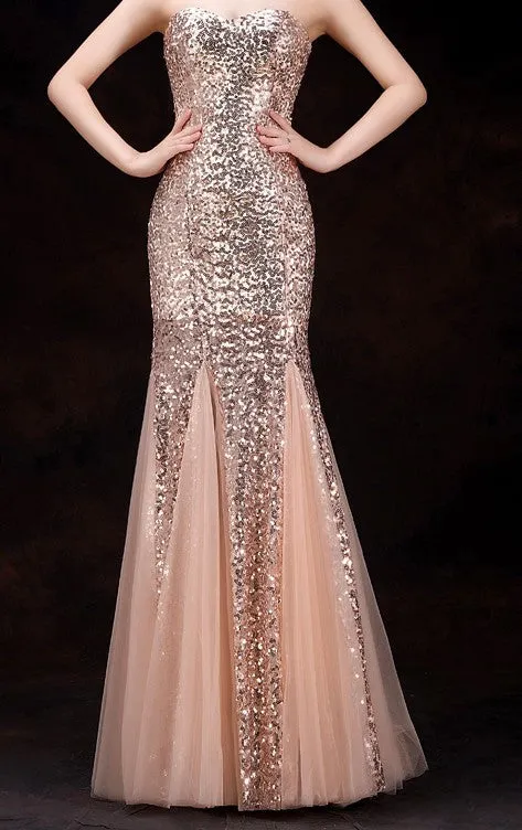 Sparkling sequined Lace up prom Dresses at Bling Brides Bouquet online Bridal Store