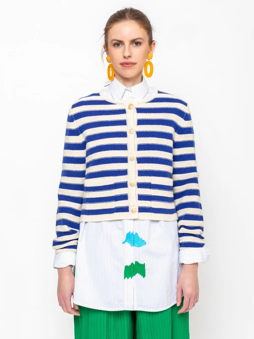Stripe Cardigan - Oat/Night