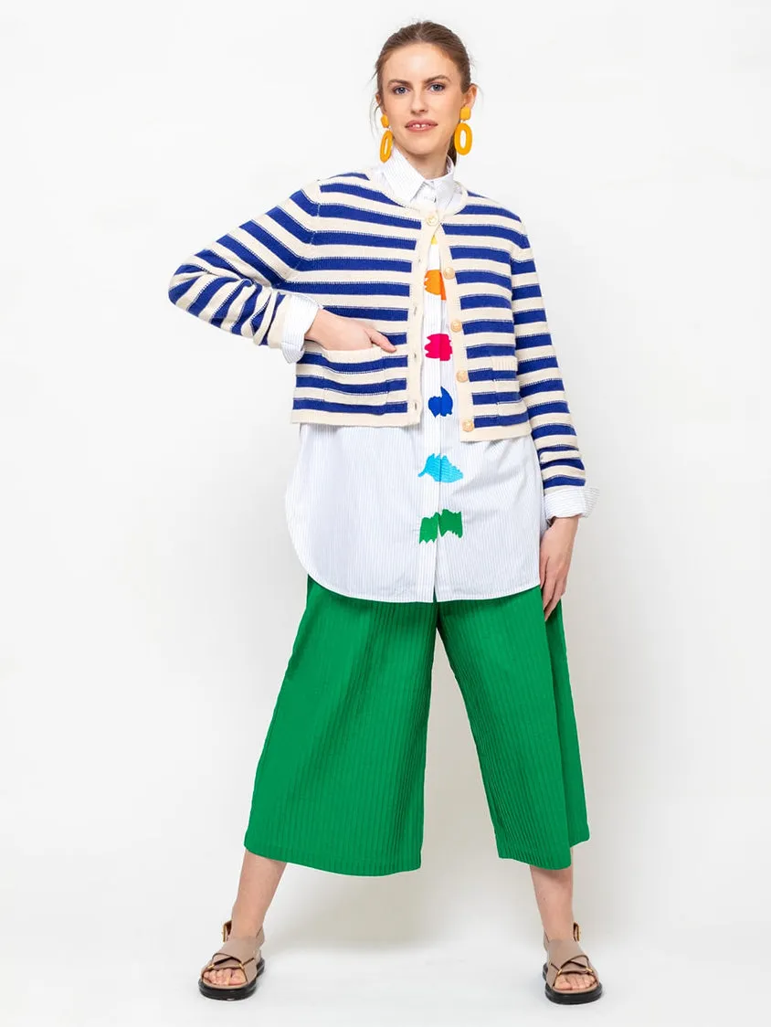 Stripe Cardigan - Oat/Night