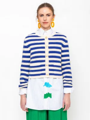 Stripe Cardigan - Oat/Night