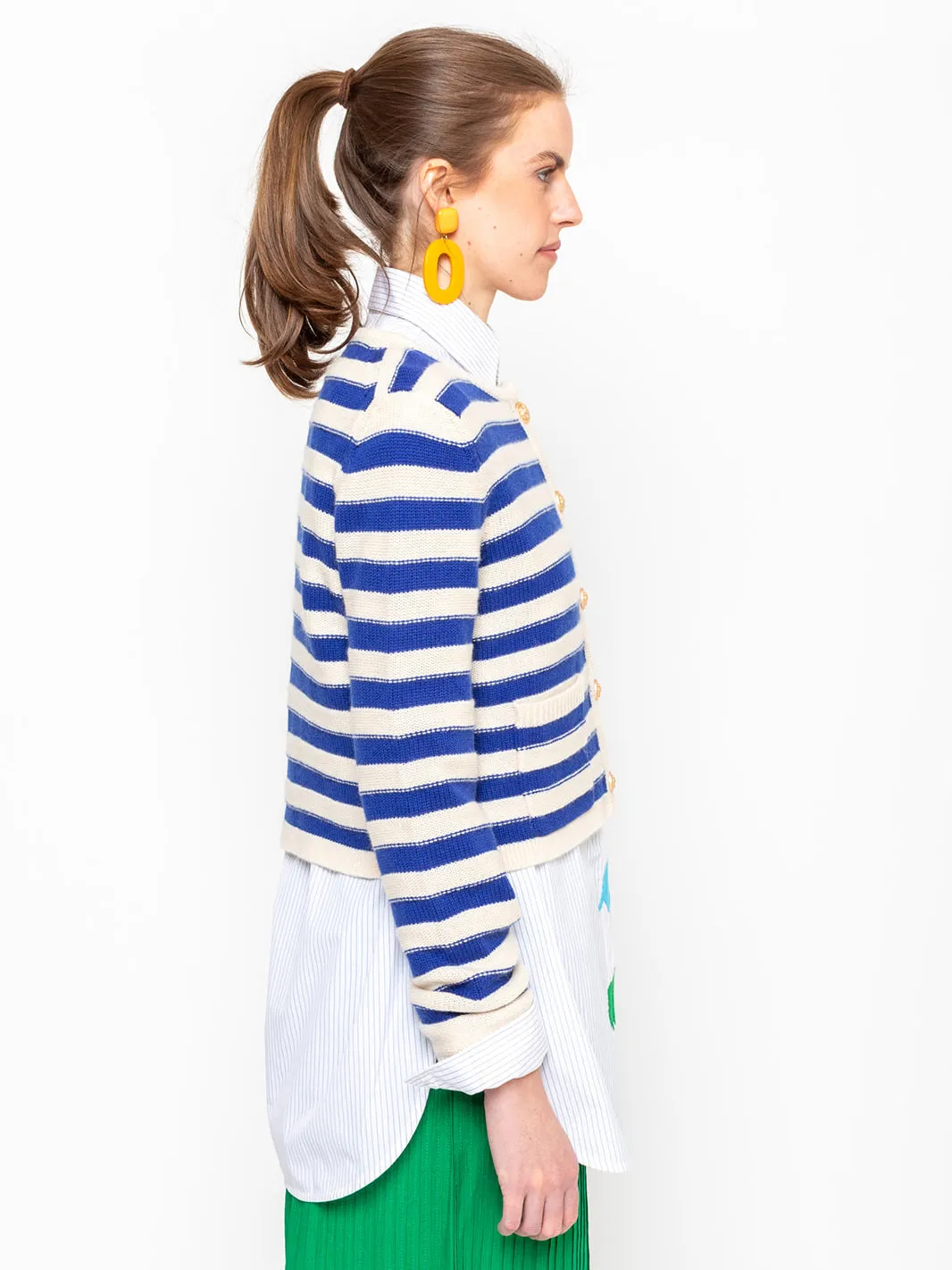 Stripe Cardigan - Oat/Night