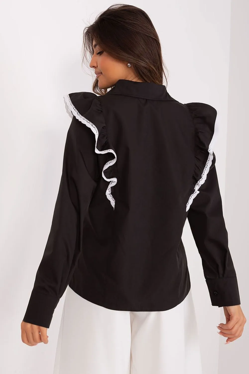 TEEK - Ruffled Over Long-Sleeved Shirt