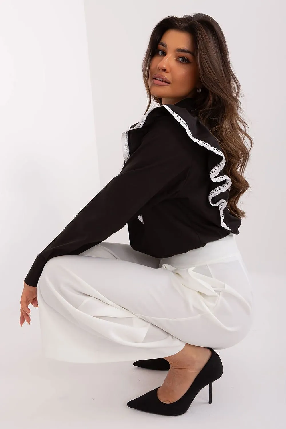 TEEK - Ruffled Over Long-Sleeved Shirt