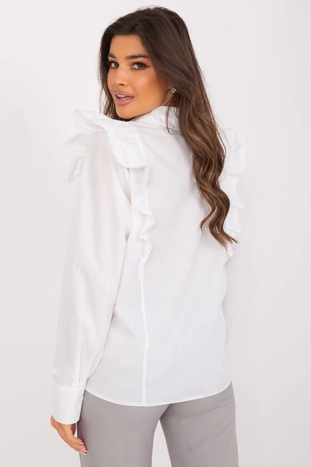 TEEK - Ruffled Over Long-Sleeved Shirt