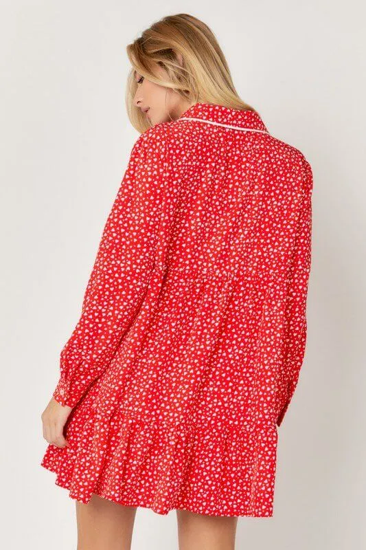 The Luxy Love PJ Set: Red Heart Pajama Robe Set