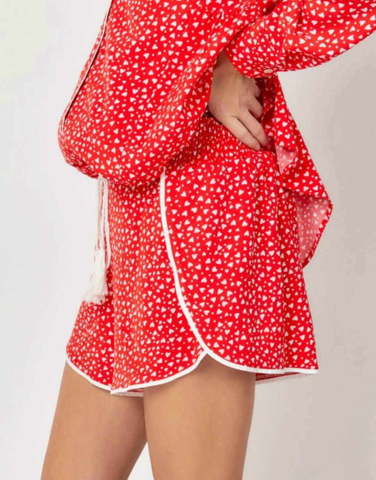 The Luxy Love PJ Set: Red Heart Pajama Robe Set