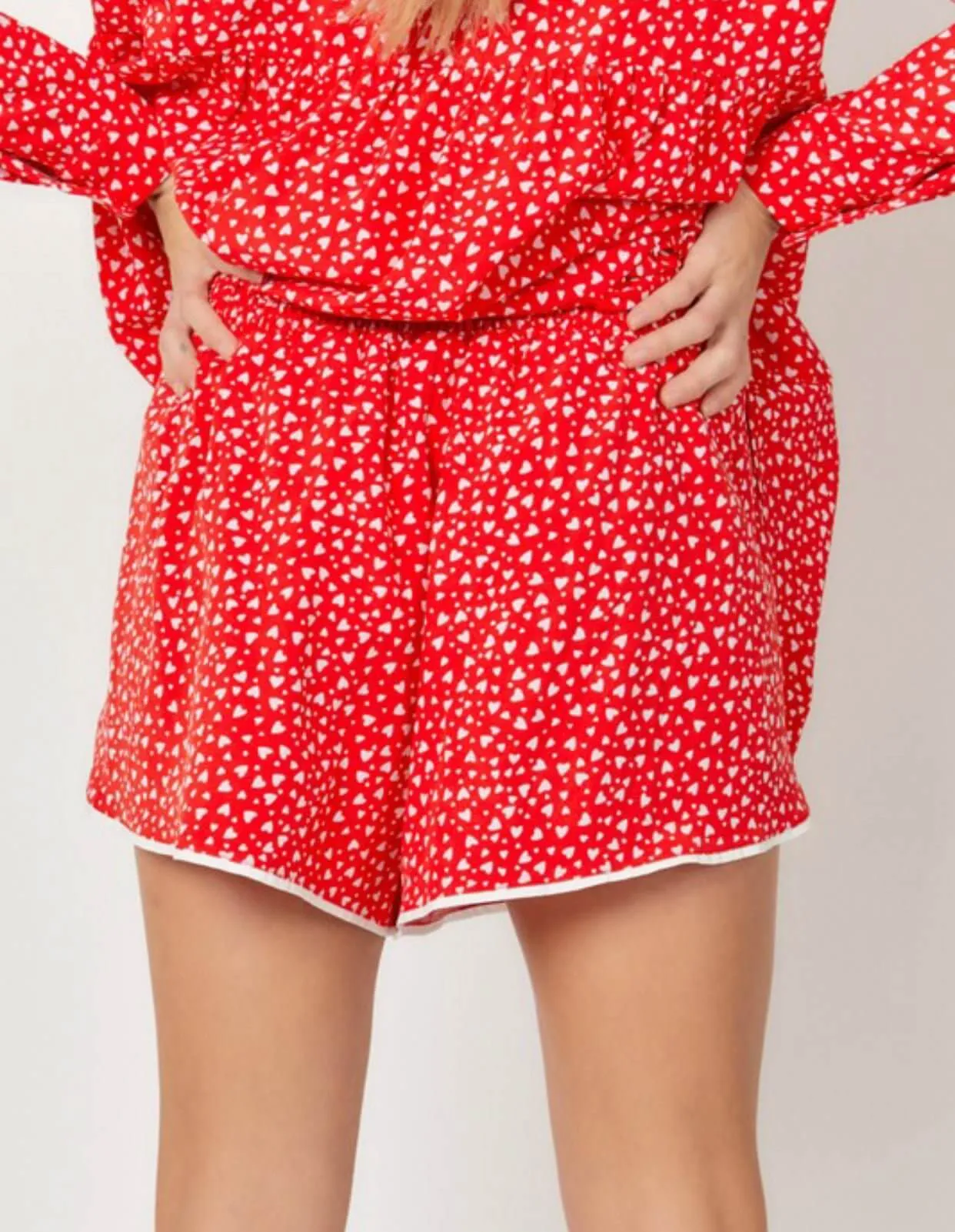 The Luxy Love PJ Set: Red Heart Pajama Robe Set