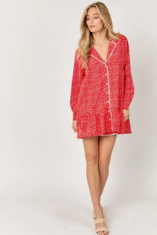 The Luxy Love PJ Set: Red Heart Pajama Robe Set
