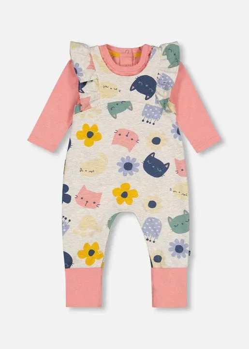 Two-Piece Jersey Cats   Floral Jumpsuit Set