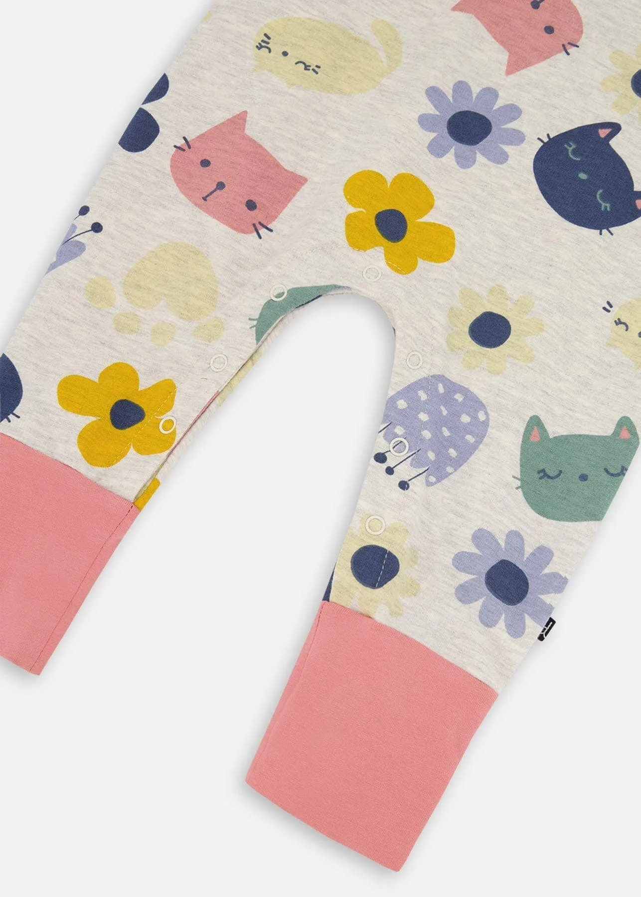 Two-Piece Jersey Cats   Floral Jumpsuit Set