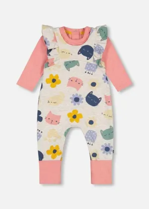 Two-Piece Jersey Cats   Floral Jumpsuit Set