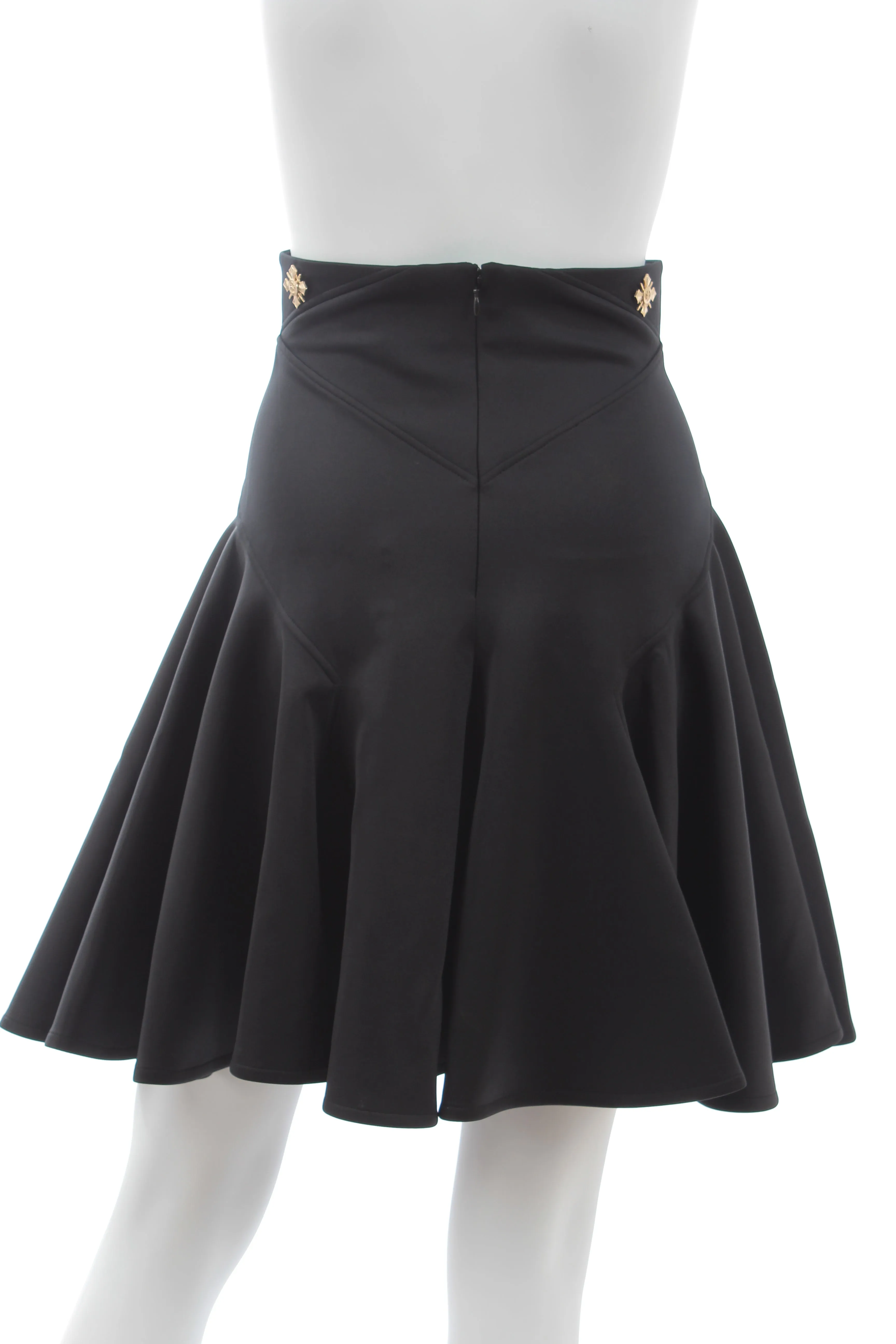 Versace Collection Embellished-Waist Flared Skirt