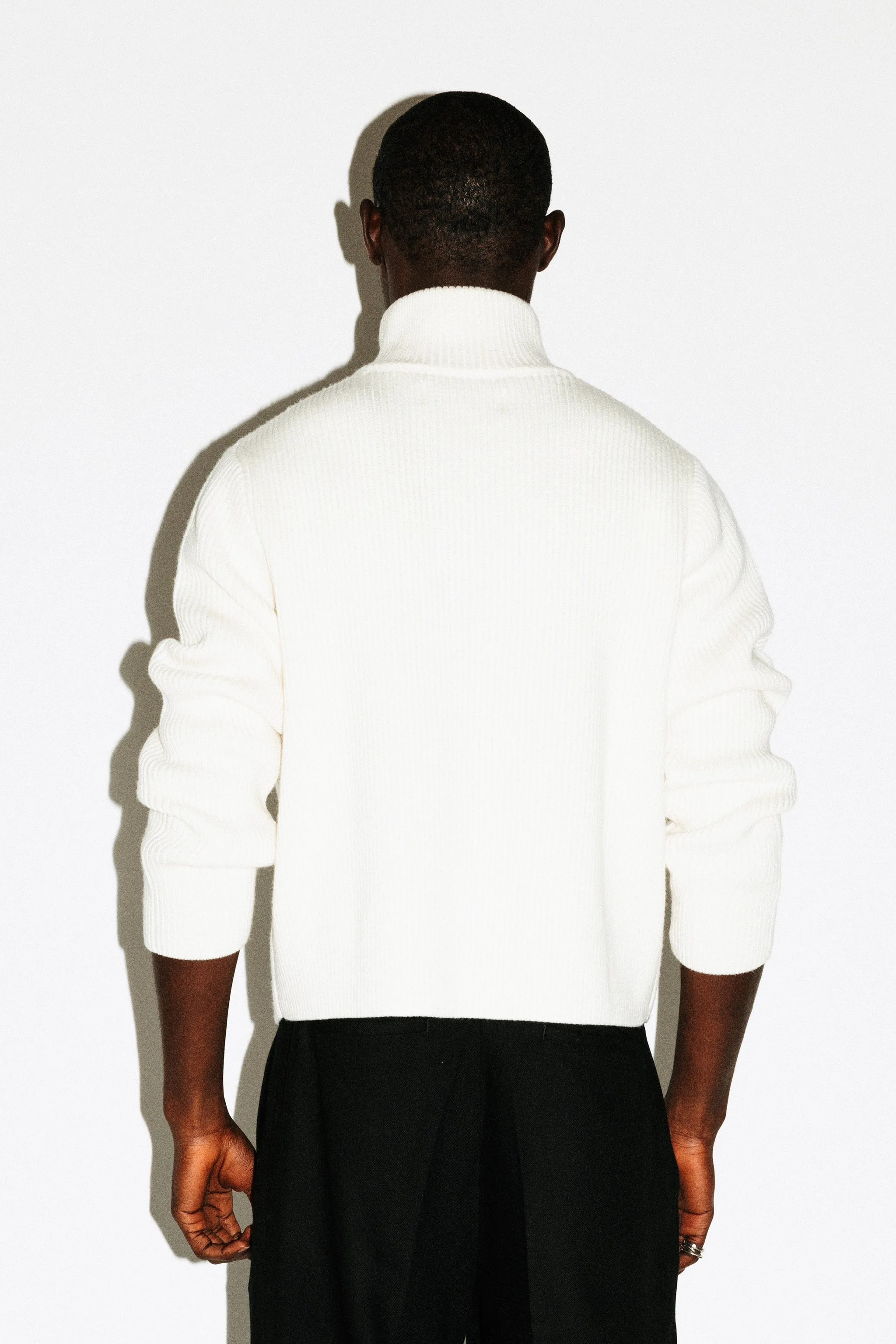 Walden Chunky Half-Zip Wool Sweater  |  Bone