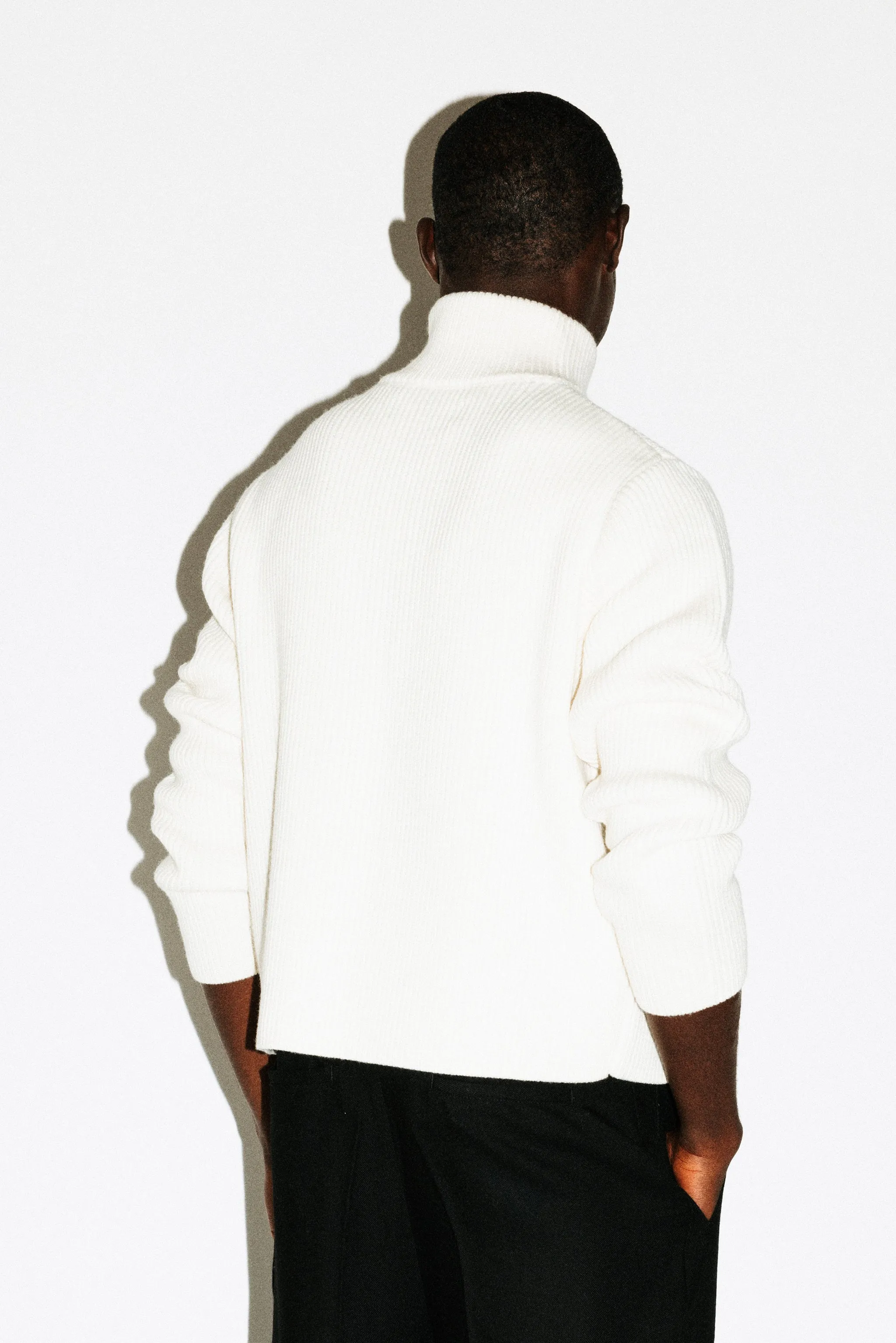 Walden Chunky Half-Zip Wool Sweater  |  Bone