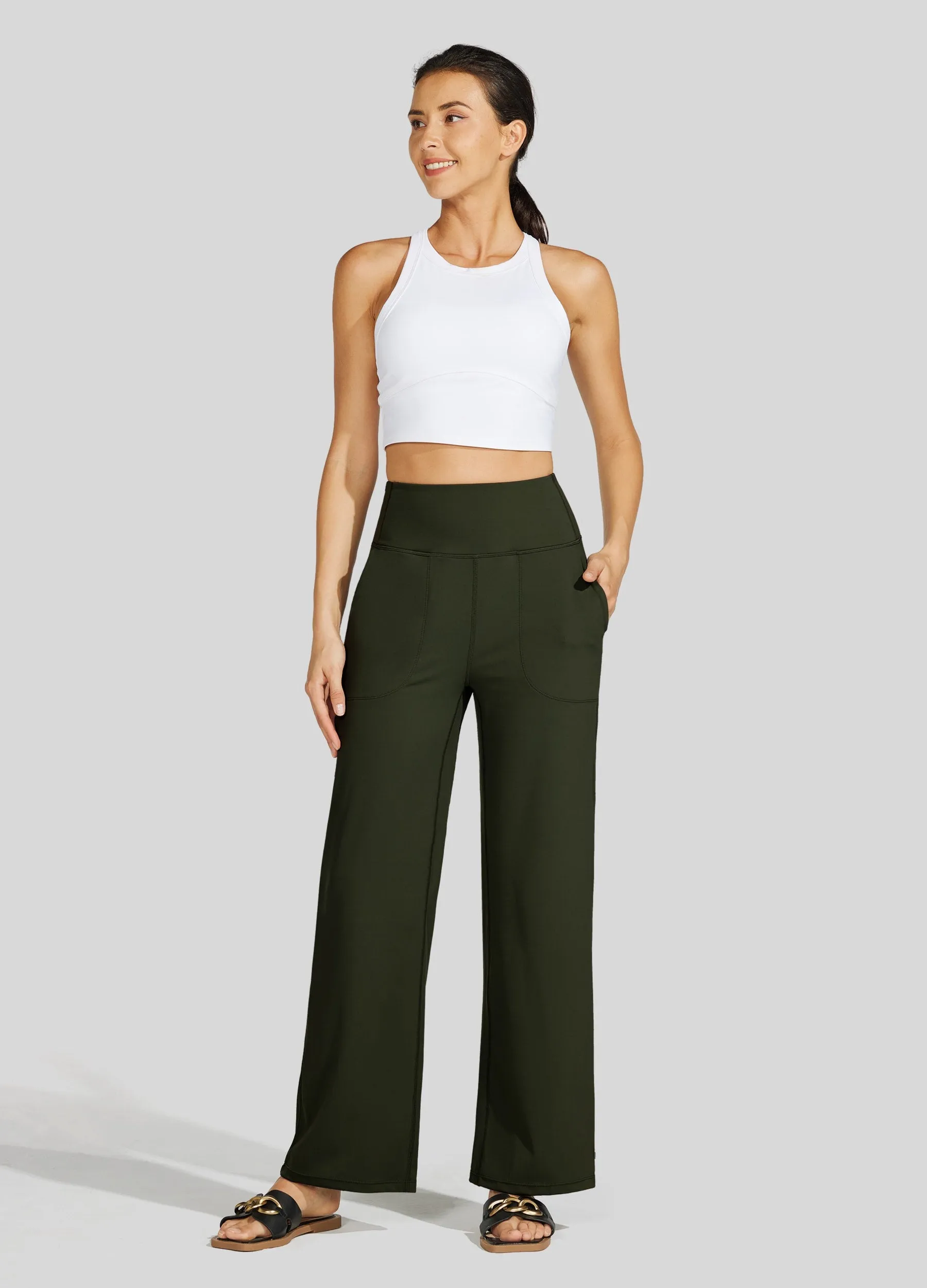 Women's Wide-Leg Yoga Pants 28 Inseam