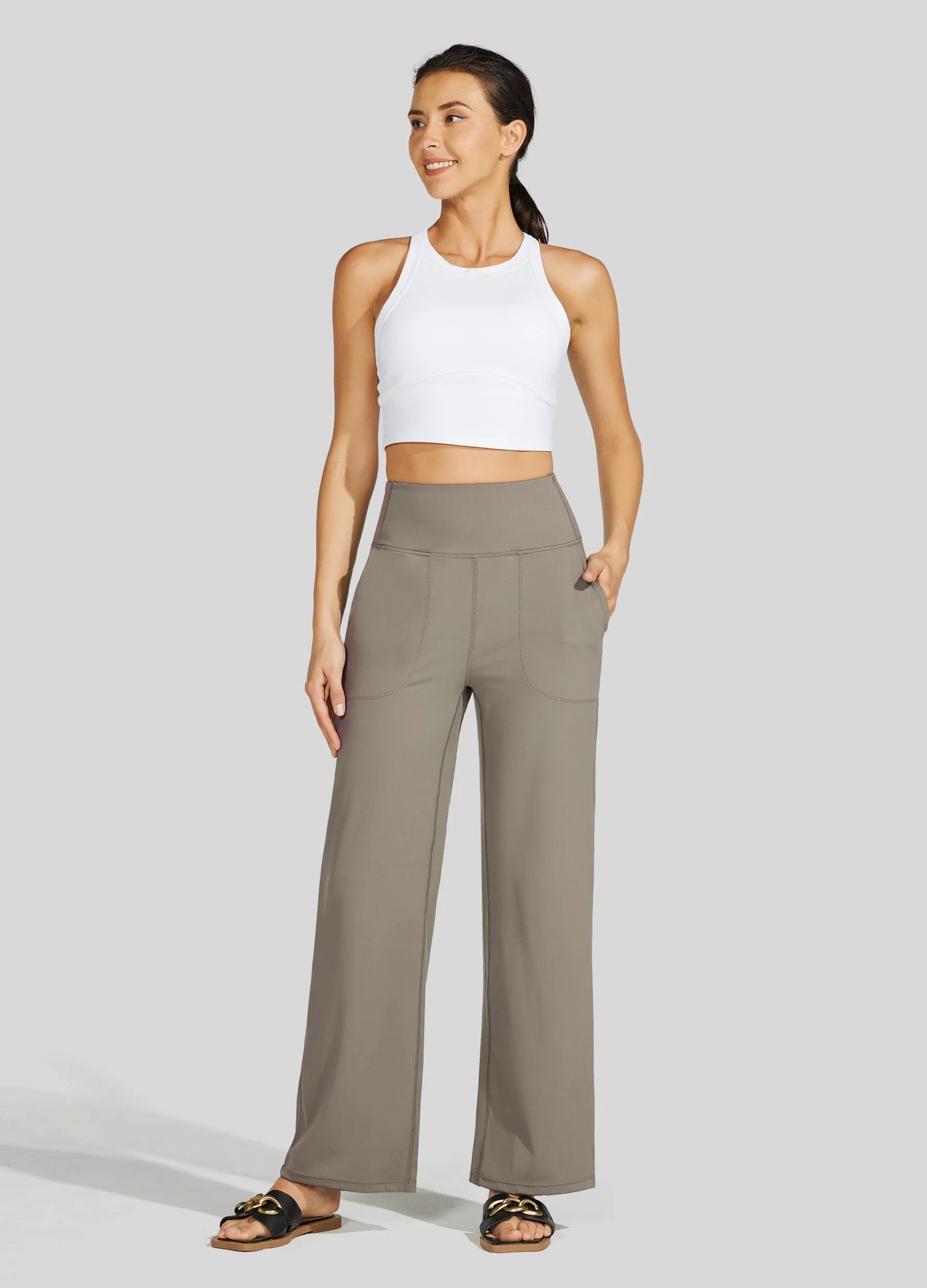 Women's Wide-Leg Yoga Pants 28 Inseam