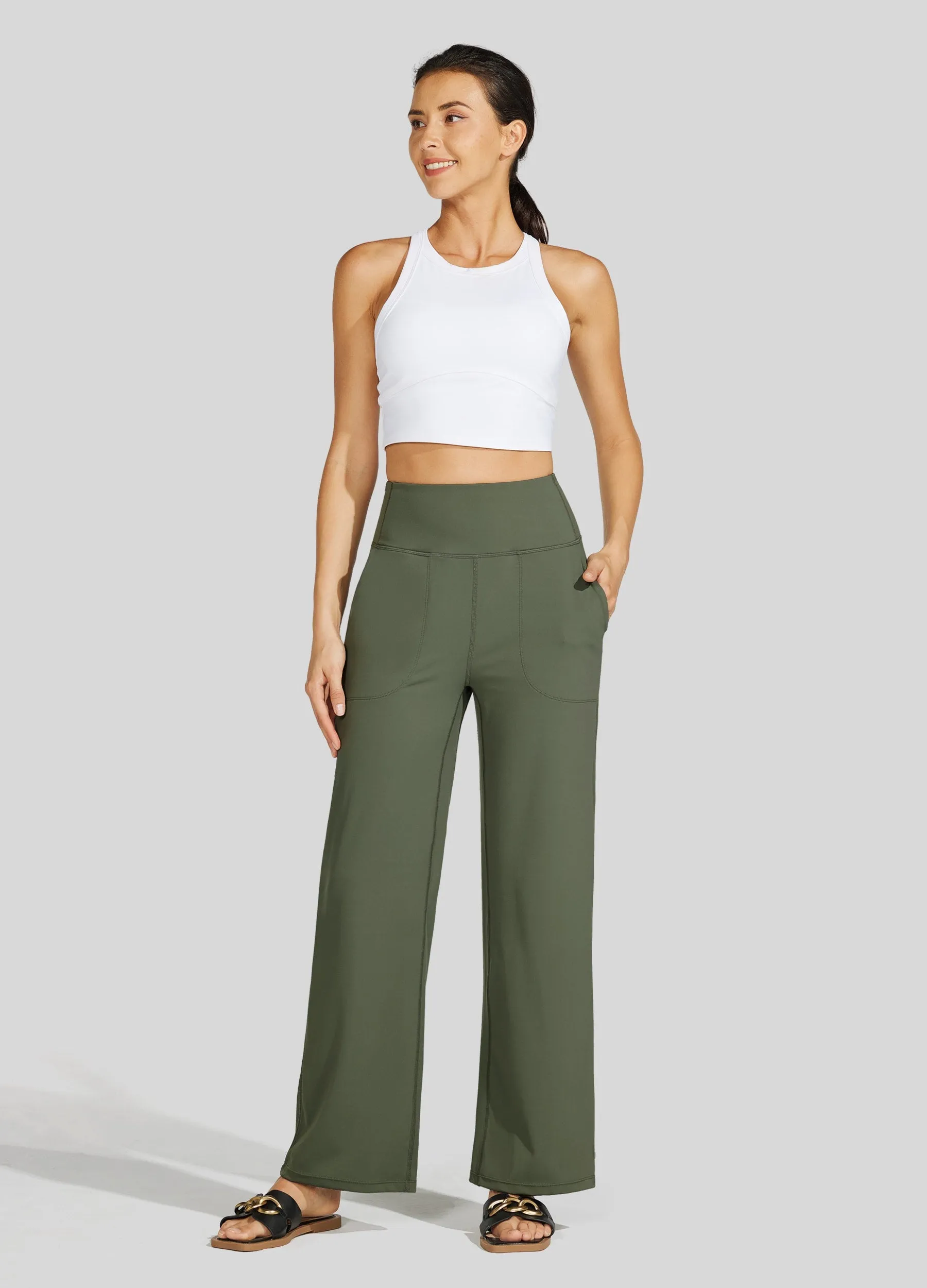 Women's Wide-Leg Yoga Pants 28 Inseam