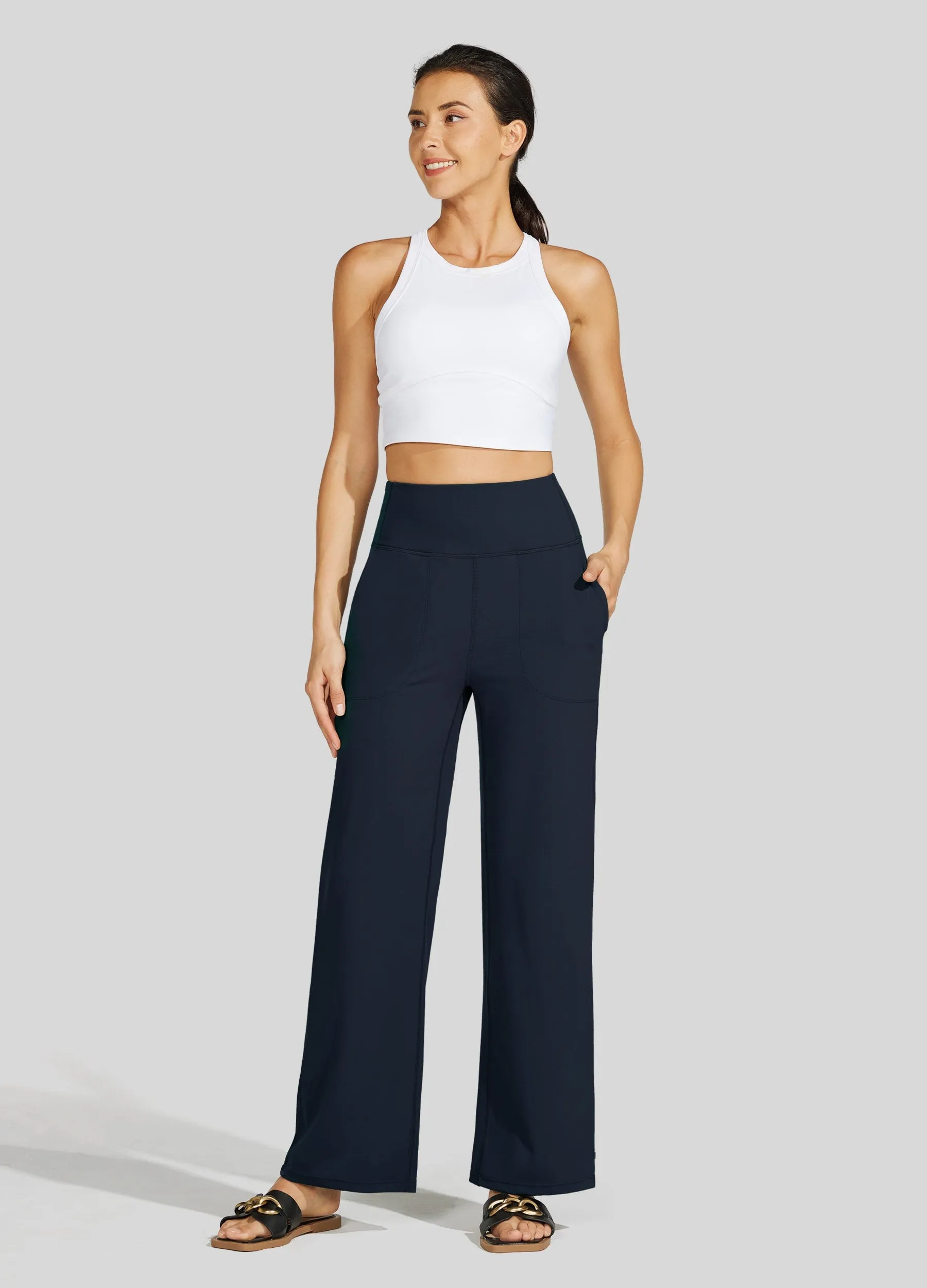 Women's Wide-Leg Yoga Pants 28 Inseam