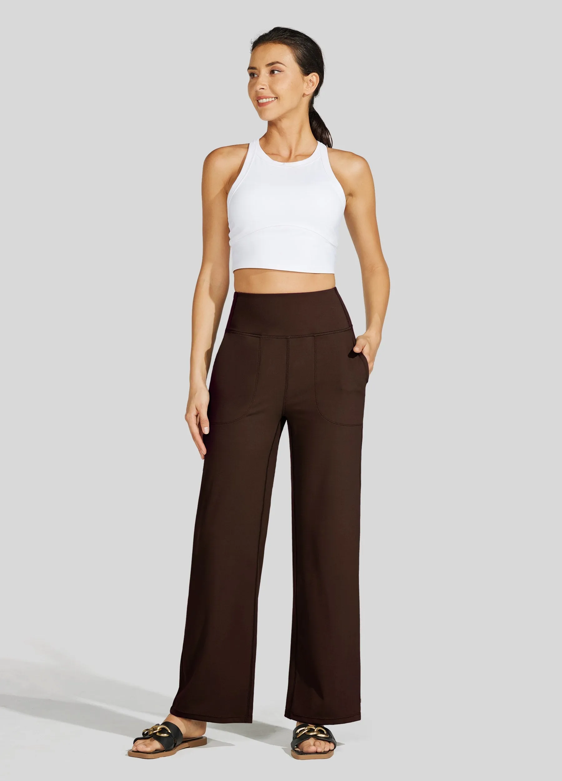 Women's Wide-Leg Yoga Pants 28 Inseam