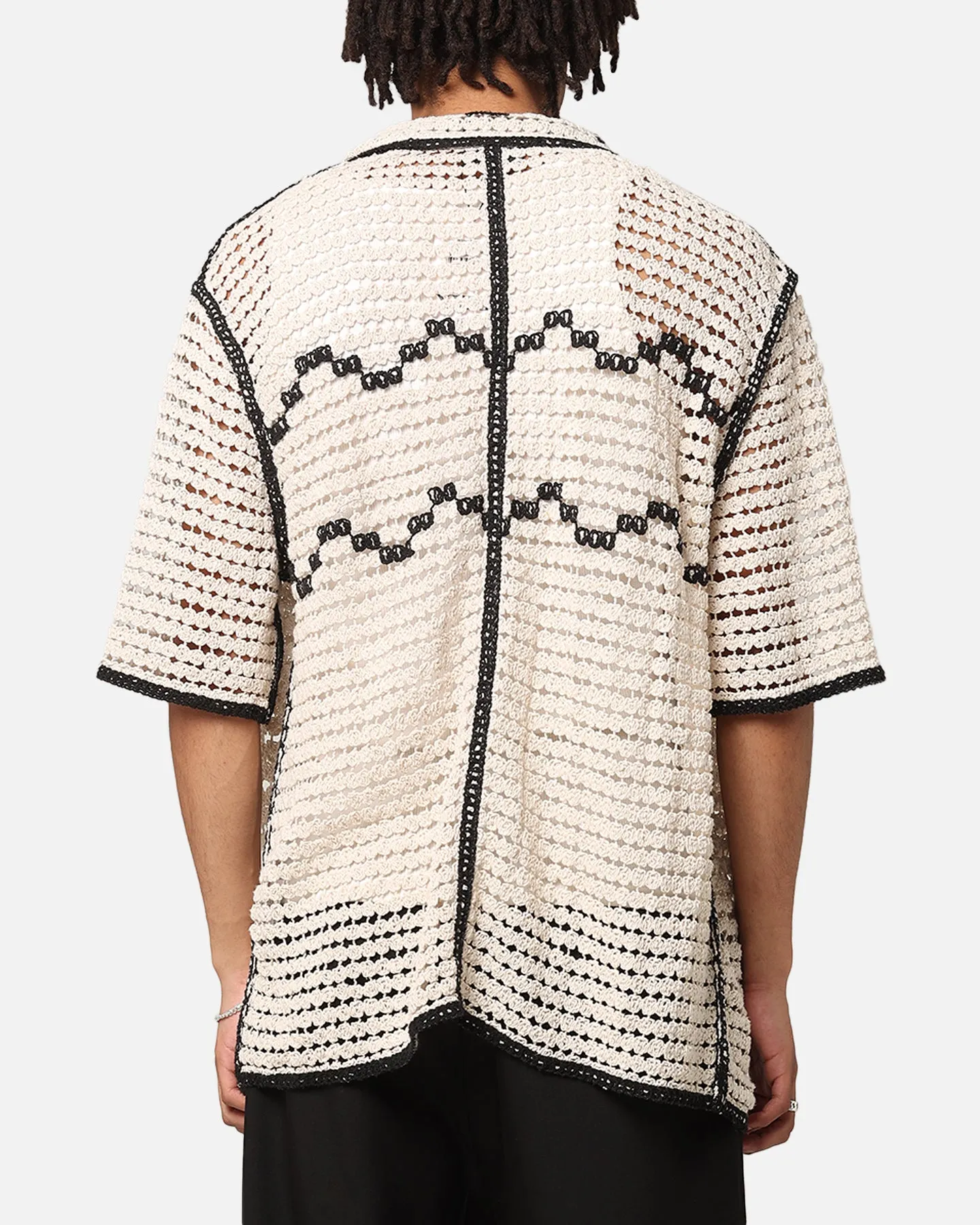 XXIII Western Crochet Button Up Shirt Cream/Black